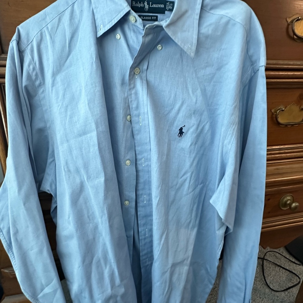 Ralph Lauren Blue Dress Shirt with Polo Logo